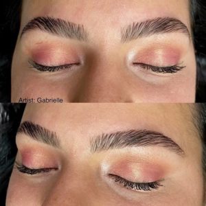 Eyebrow Lamination and Brow Tint Before and After